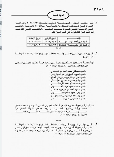 الأردن..موظفون حكوميون  إلى التقاعد (أسماء)