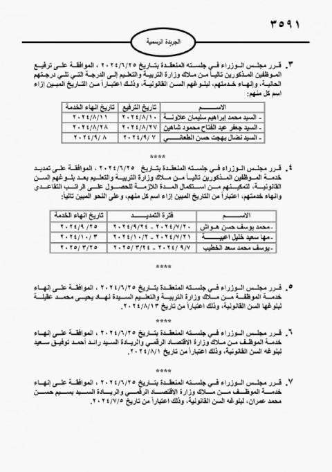 الأردن..موظفون حكوميون  إلى التقاعد (أسماء)