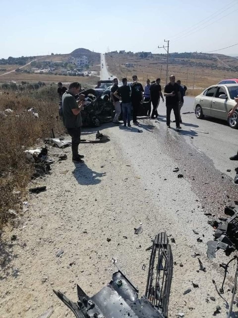 حادث سير على طريق البترول في محافظة اربد - صور