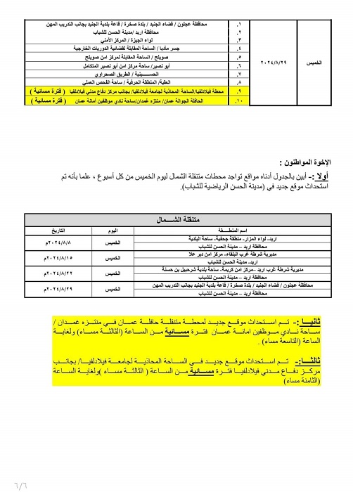 الأردن.. مواعيد جولات الترخيص المتنقل في آب