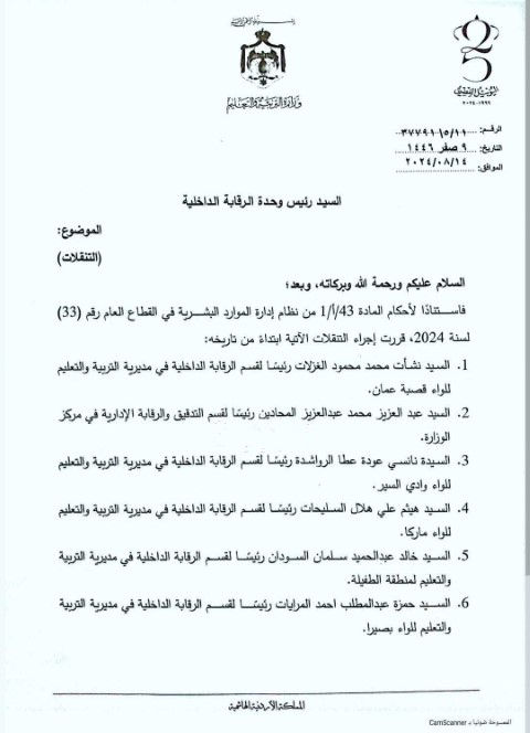 تنقلات في التربية - أسماء
