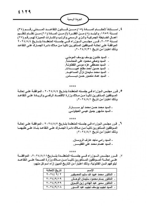 إحالة موظفين حكوميين إلى التقاعد - تفاصيل