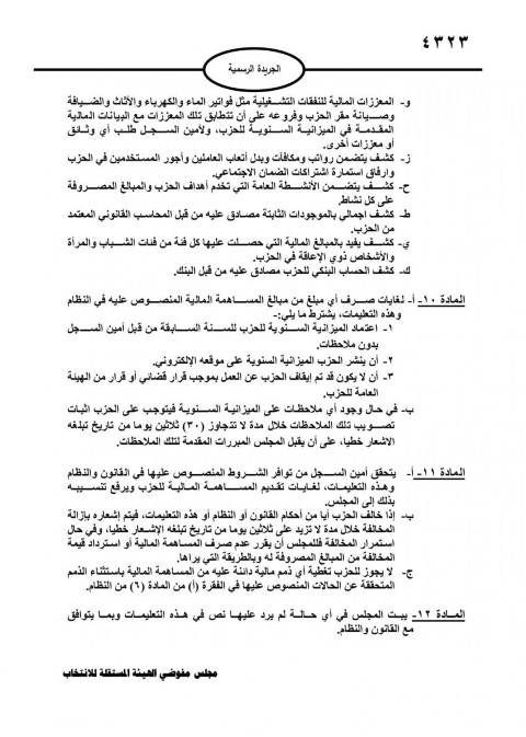 30 ألفا دينار لكل حزب يحقق نسبة 50% في الانتخابات