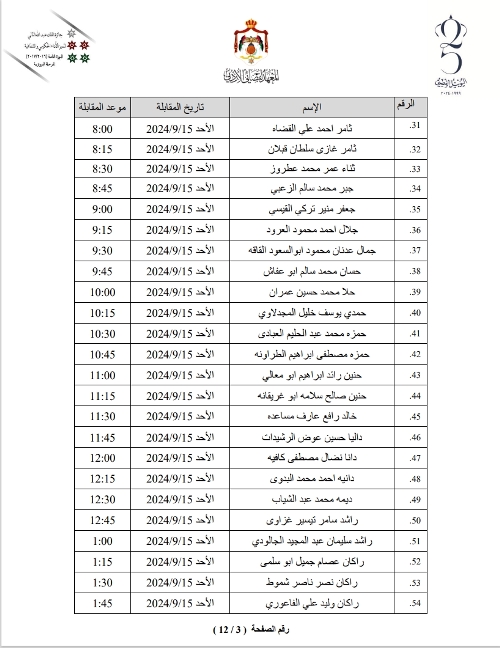 إعلان صادر عن المعهد القضائي - أسماء