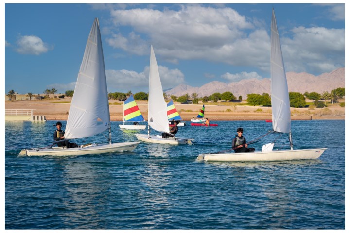 واحه أيلة تستضيف المعسكر الشتوي الاول للقوارب الشراعية