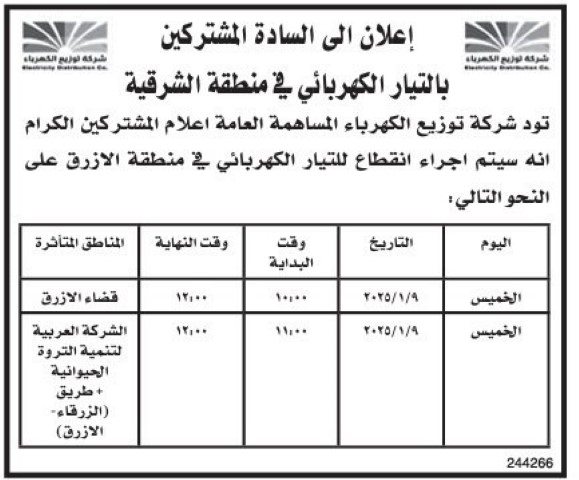 فصل الكهرباء عن مناطق بالشمال نهاية الأسبوع (أسماء)