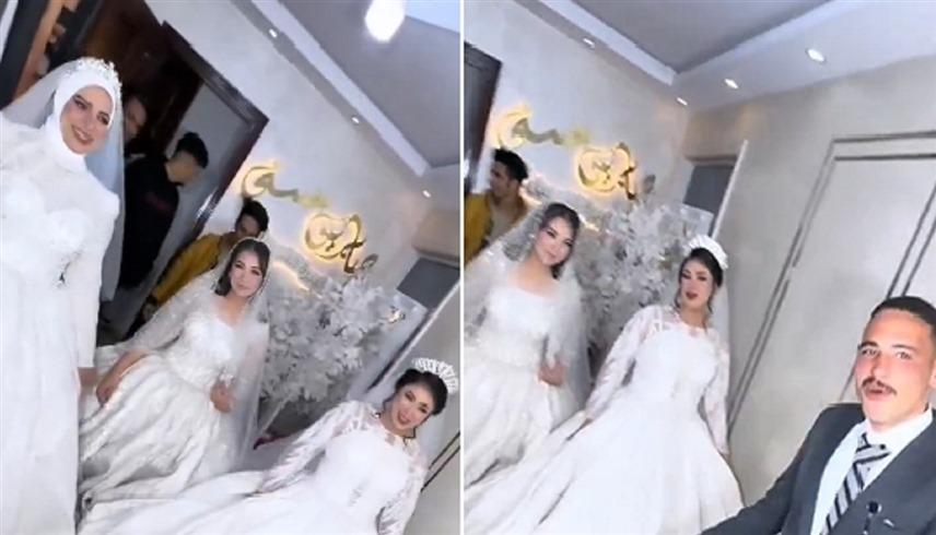 بالفيديو   شاب مصري يتزوج 3 في يوم واحد