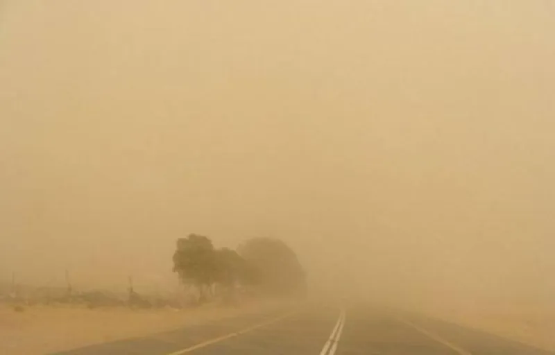 22 اصابة بضيق التنفس بسبب الغبار في معان  وتحذير للسائقين