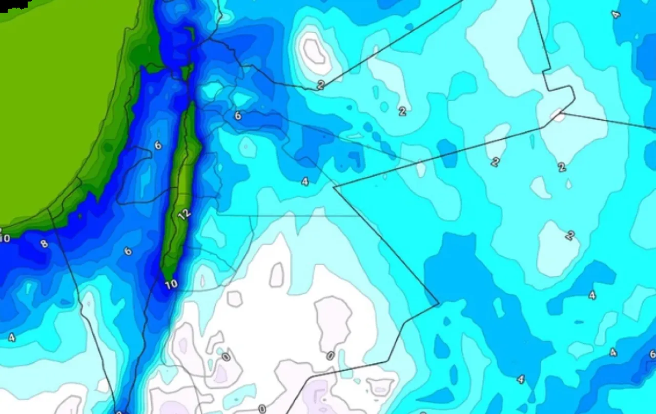 الأردن الطقس شديد البُرودة مع فُرص زخات مطرية