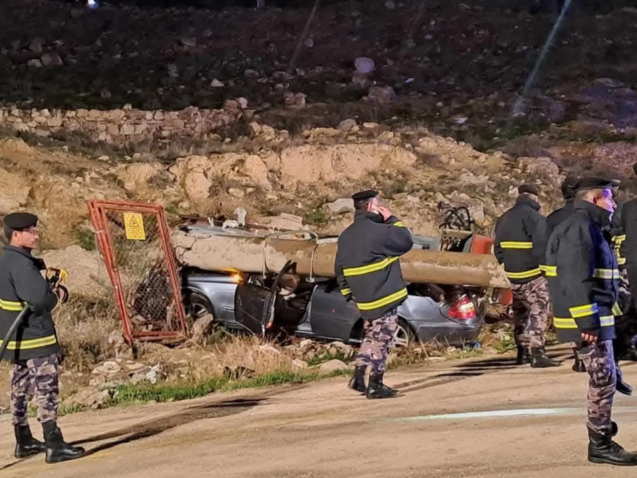 5 إصابات بحادث تدهور في الكرك