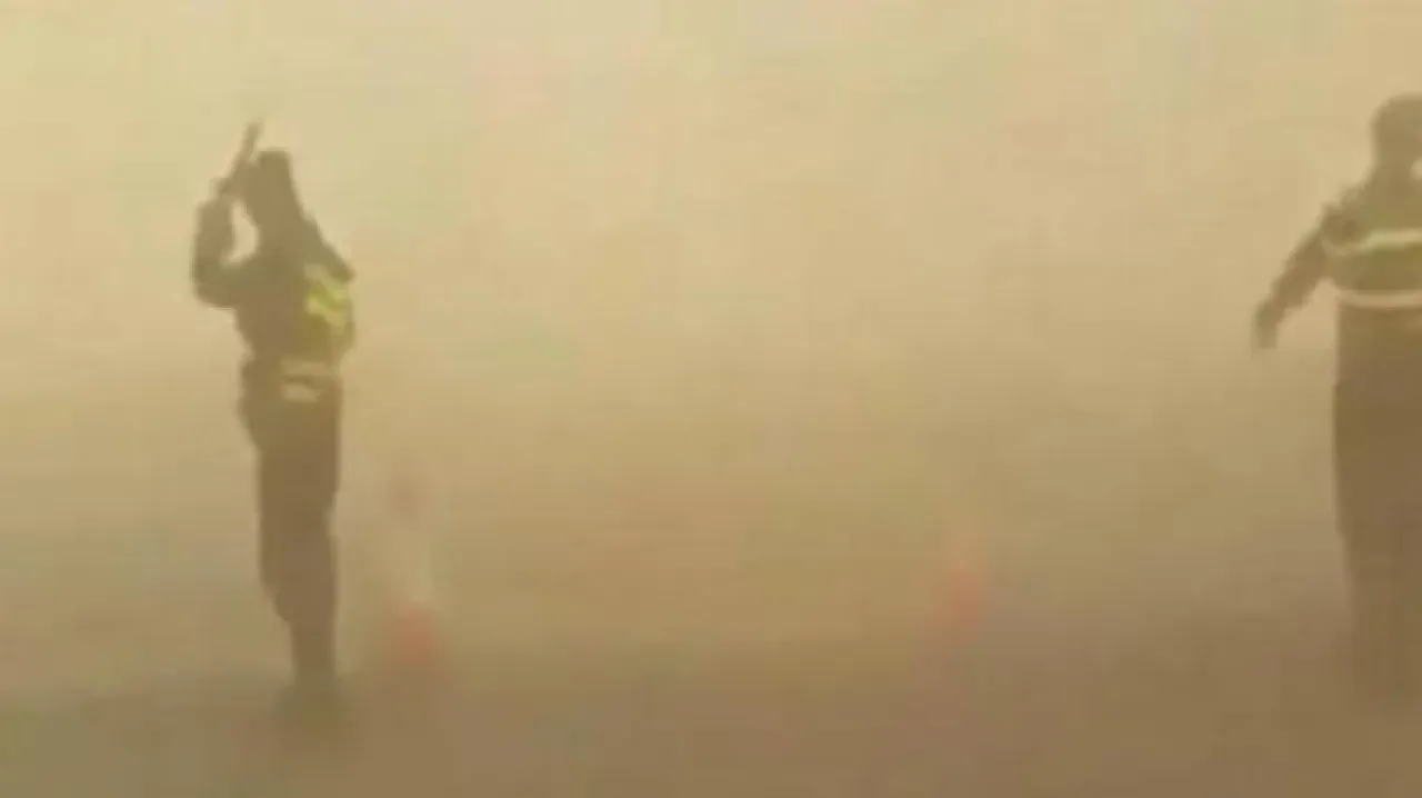 الامن العام  هبات غبارية ورياح على الطرق الصحراوية