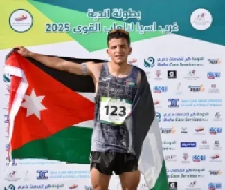 أردني يحرز فضية  بسباق المشي 10 كم ببطولة غرب اسيا قطر للاندية