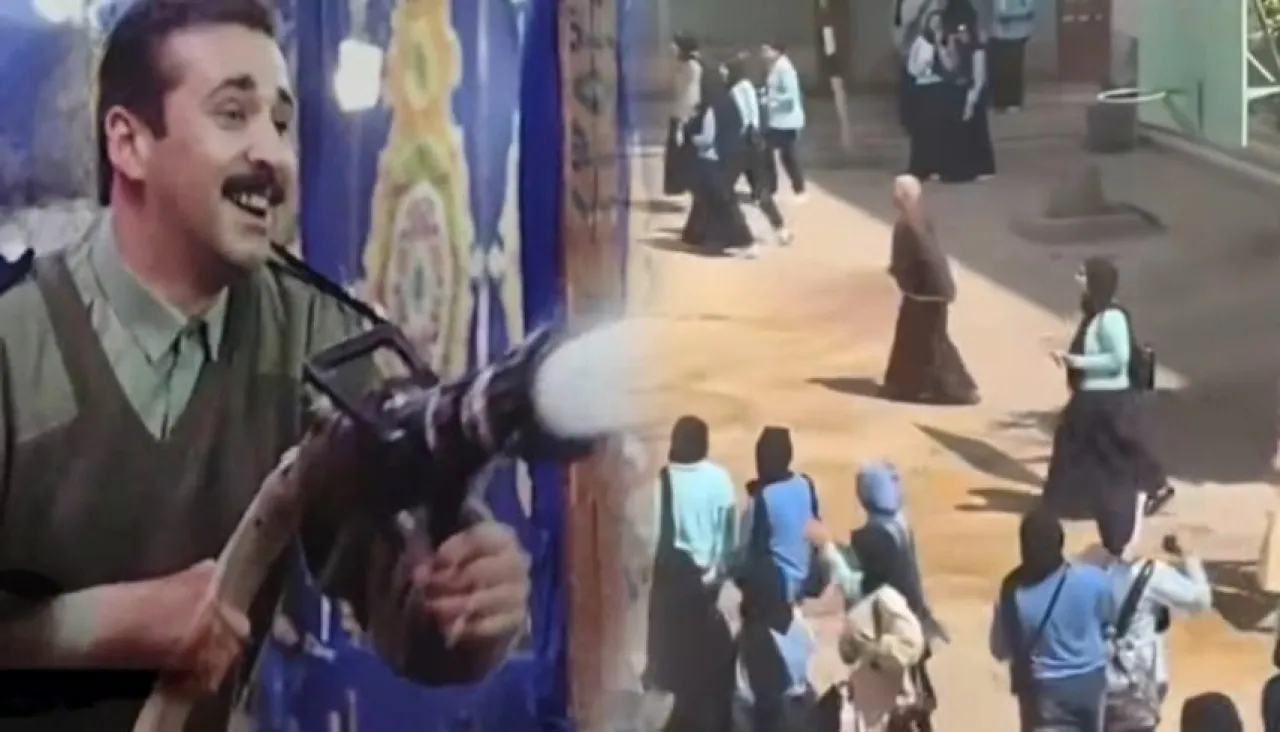 In the Style of ElBasha Telmiz an Egyptian Worker Breaks Up a Student Altercation with Water  Video