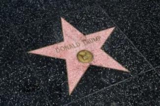 نجمة دونالد ترامب على ممشى المشاهير في هوليود في لوس أنجلوس بولاية كاليفورنيا