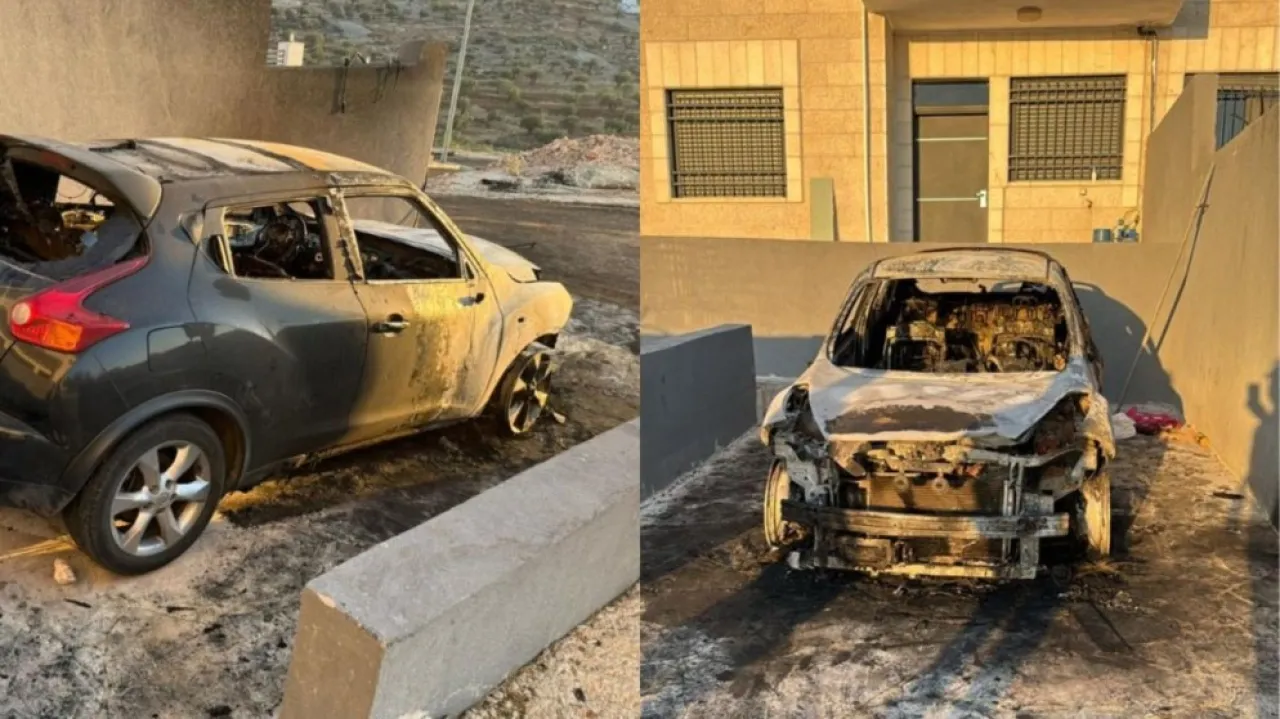 مستوطنون يحرقون مركبات الفلسطينيين في رام الله