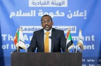 المتحدث باسم التحالف علاء الدين نقد أعلن تشكيل حكومة موازية خلال مؤتمر صحفي في نيالا كبرى مدن إقليم دارفور