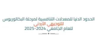 HGHV]Kالحدود الدنيا لمعدلات التنافس لمرحلة البكالوريوس