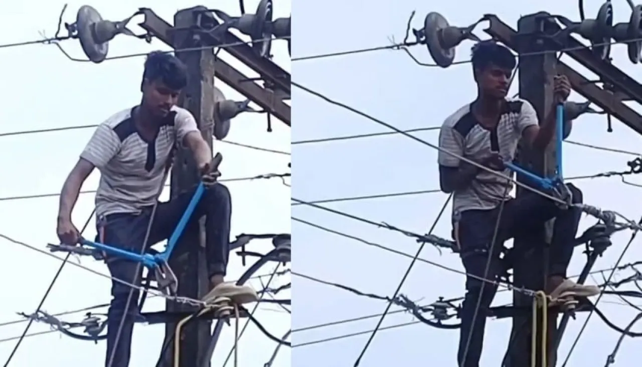 بالفيديو  شاب يقطع الكهرباء عن قريته بسبب انشغال هاتف حبيبته