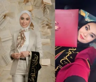 السيد عبدالحليم العبادي يهنئ الطالبتين رسل وروتان عمر السلايمة بمناسبة تخرّجهما