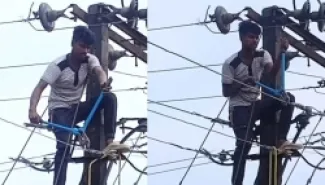 بالفيديو .. شاب يقطع الكهرباء عن قريته بسبب انشغال هاتف حبيبته!