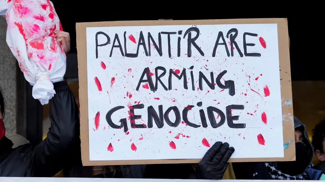 (Palantir) Uses artificial intelligence for genocide in Gaza