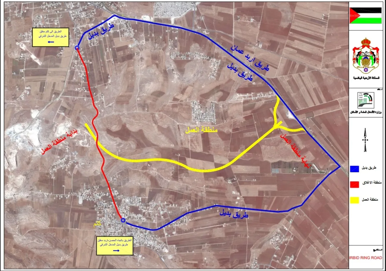 Closure of Ktum Road and Redirecting Traffic to the Main Road Irbid  Amman