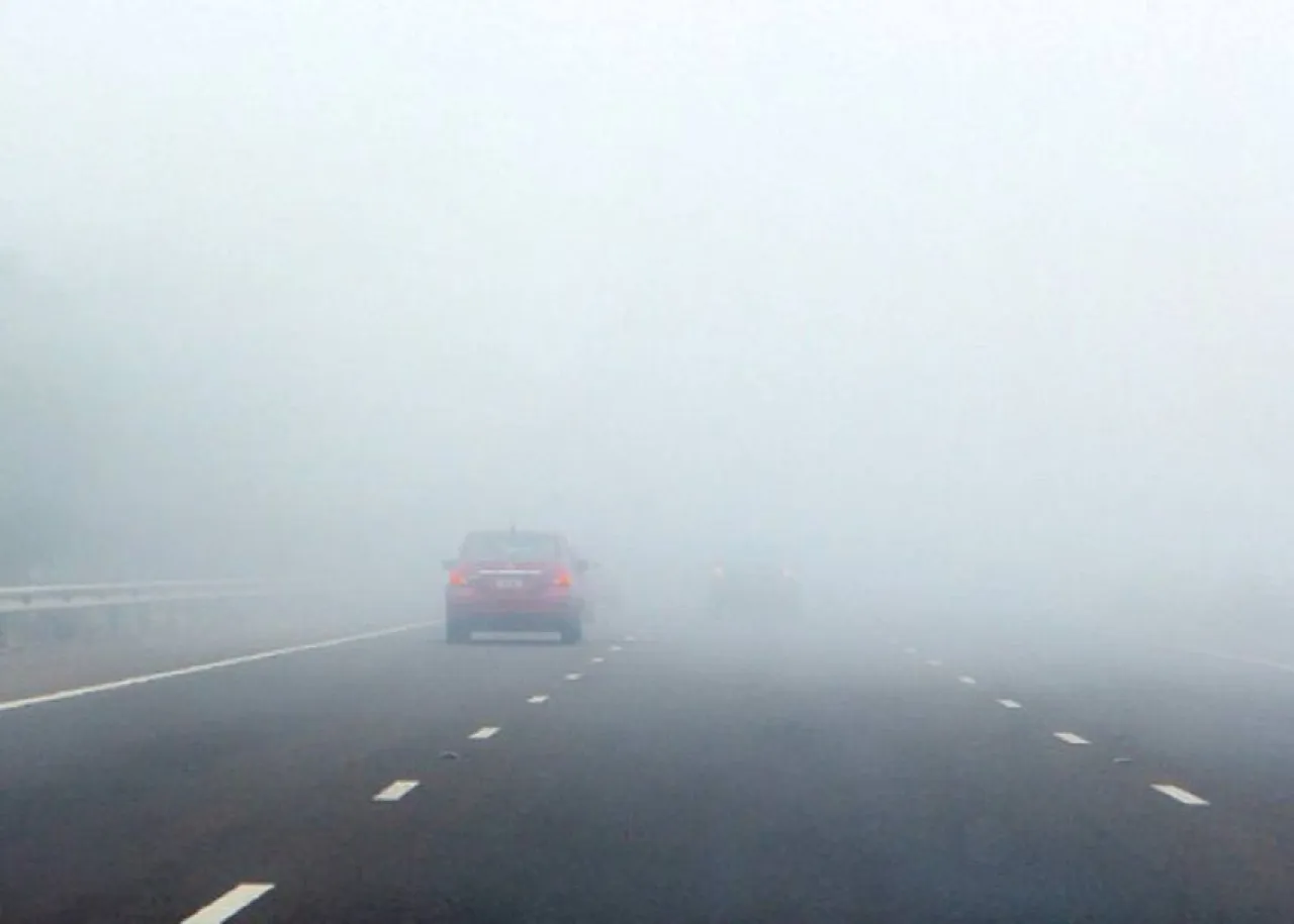 Jordan Fog limits visibility on external roads