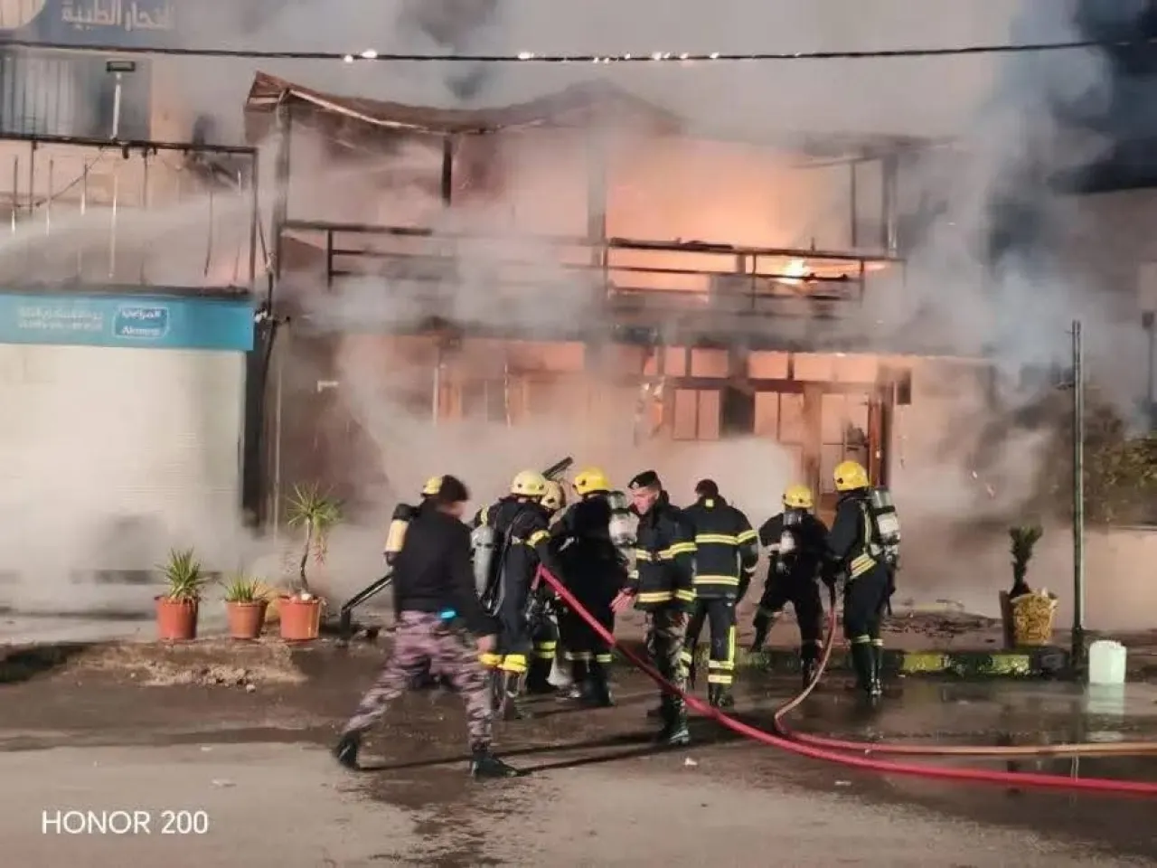 Video  Control of a fire in an eastern Irbid yard
