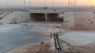 جانب من أعمال إعادة تأهيل نفق حوشا في المفرق