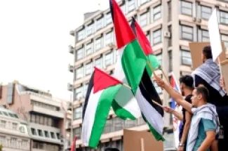وقفة داعمة لفلسطين في بلغراد