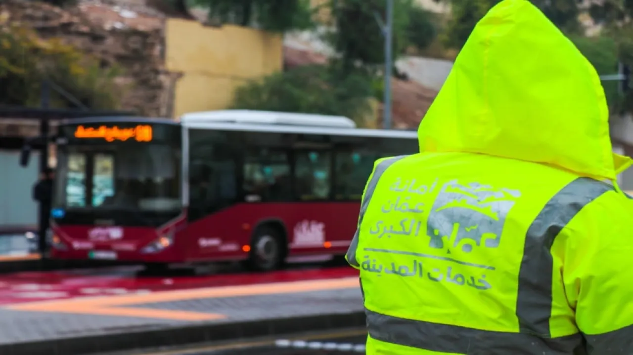 Greater Amman Municipality Public Bus Slides Without Human Injuries