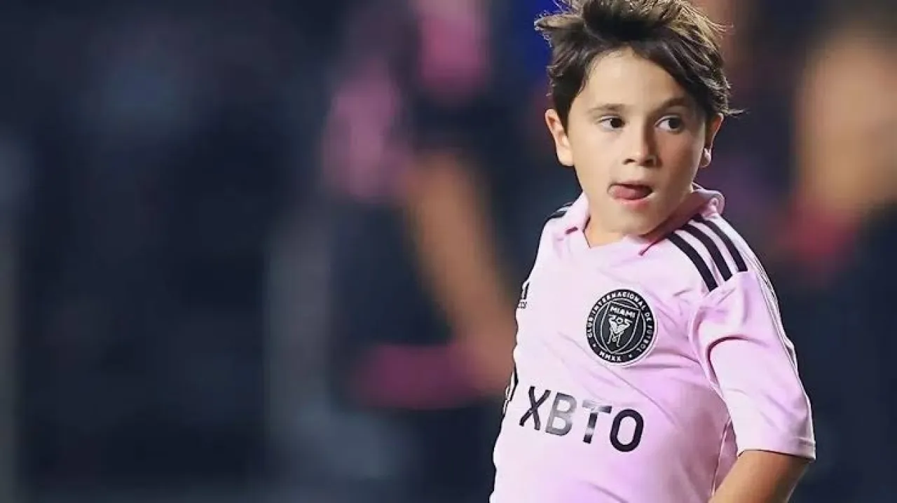 In the video Messis son dazzles with magical dribbling
