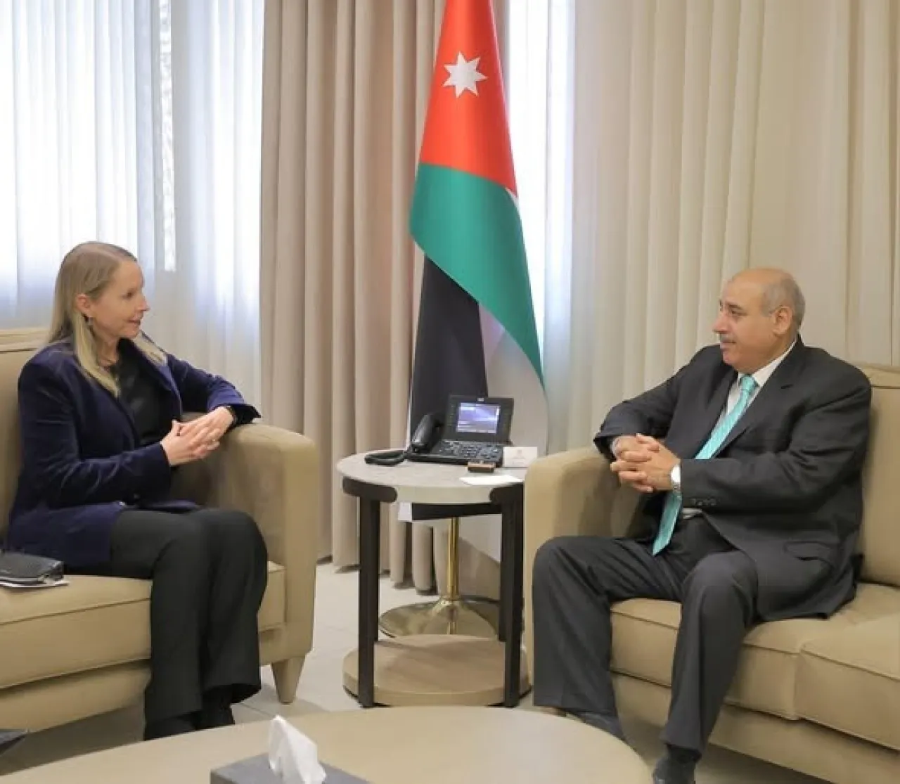 Judge displays to the Dutch Ambassador Jordans efforts to enhance womens presence