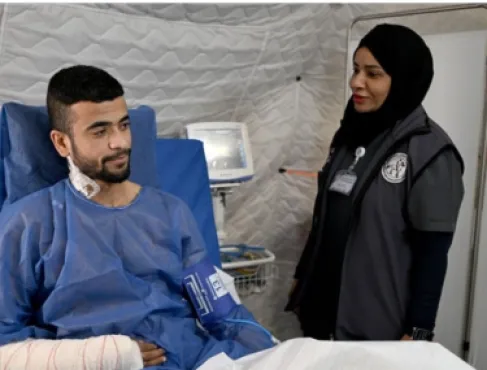 المستشفى الإماراتي العائم في العريش يجري تدخلاً جراحياً نوعياً لشاب فلسطيني