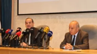 وزير التربية والتعليم عزمي محافظة ووزير الريادة والاقتصاد الرقمي سامي سميرات.