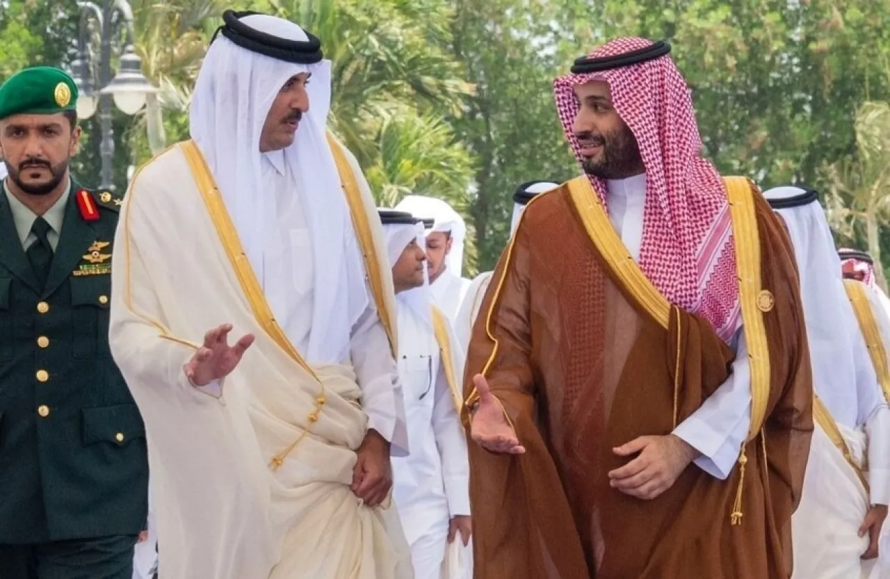 تميم في الرياض لرئاسة اجتماع مجلس التنسيق الثامن مع السعودية صور فيديو