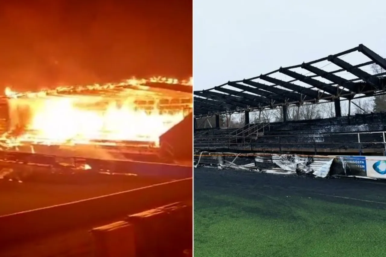 With Video A Teenager Burns Down His Teams Stadium After a Month from Its Relegation