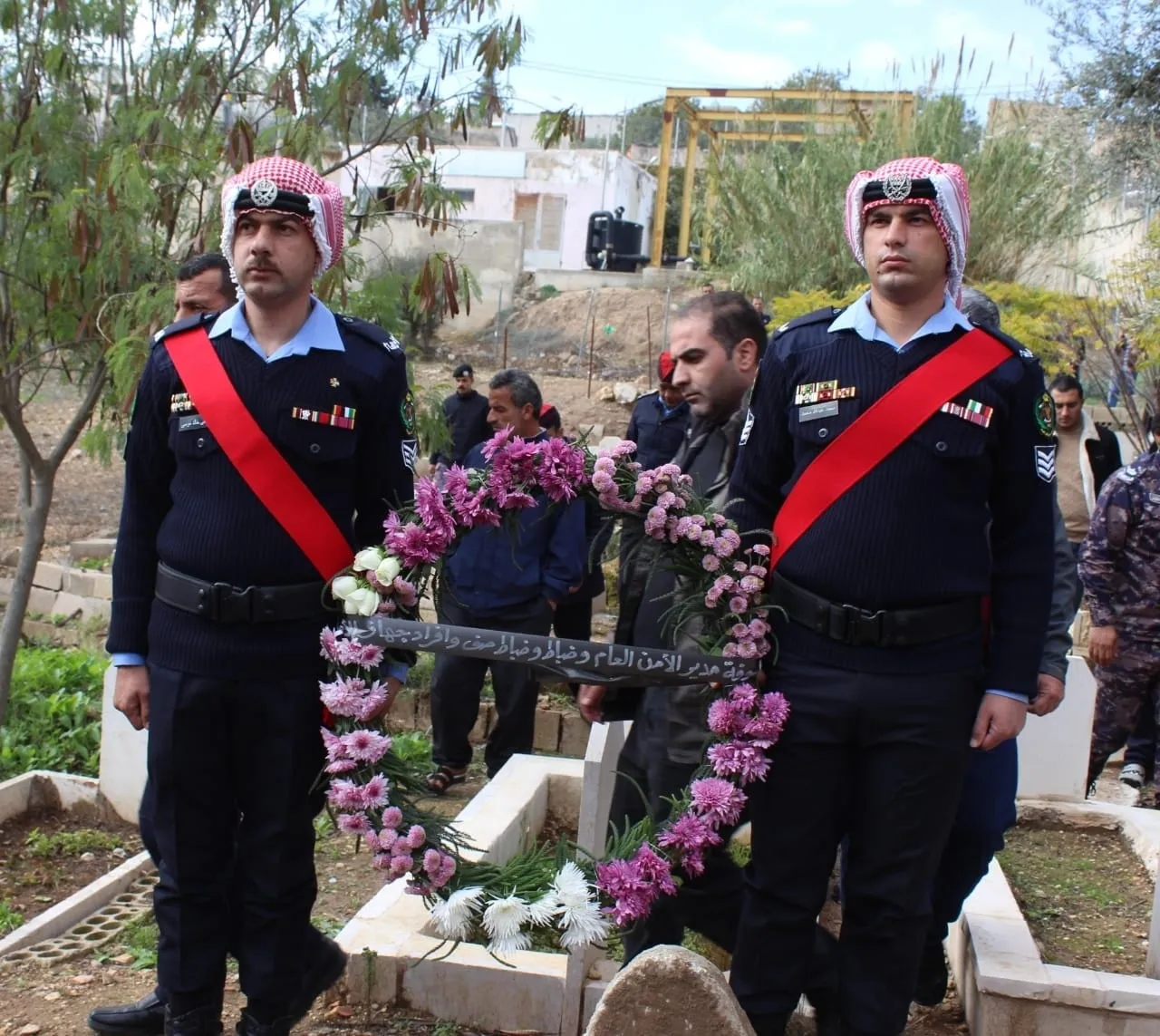 Security participates in the funeral of retired colonel AlShalloul