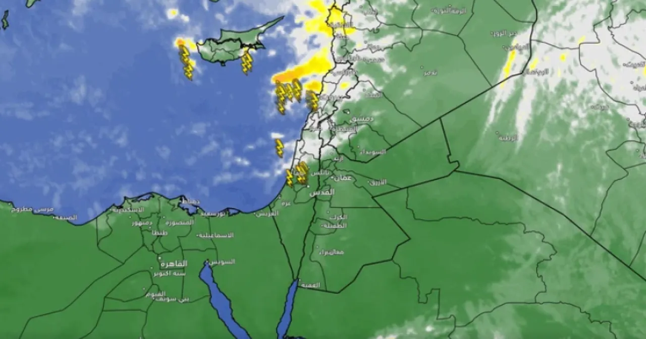 عاجل سحب ماطرة من فلسطين قد تؤثر على أجزاء من شمال غرب الأردن 
