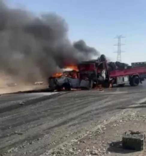 مصر: تفحم 4 مستشارين قضائيين في تصادم مروع