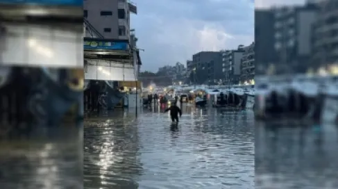 الأمطار الغزيرة تغرق خيام النازحين وتُصيب عدداً منهم في غزة