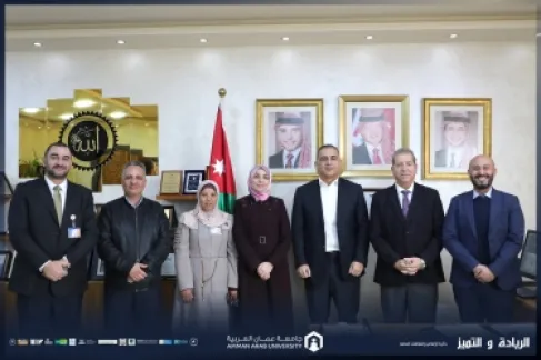 رئيس جامعة عمان العربية يستقبل وفداً من جمعية لجنة اليتيم العربي