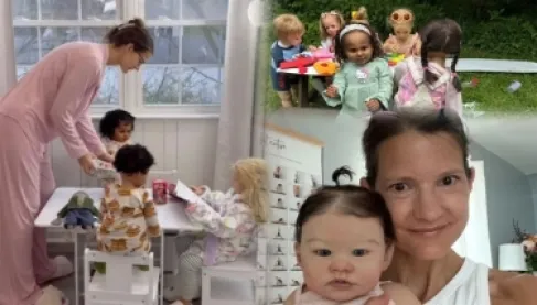 أم لـ 19 طفلاً من السيليكون.. سيدة تجني ثروة طائلة من عائلة غير بشرية