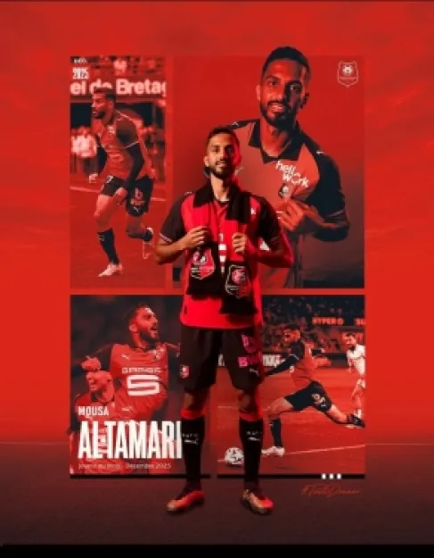 التعمري لاعب الشهر في نادي رين الفرنسي