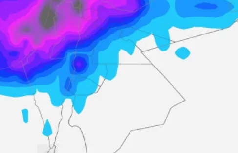 أمطار غزيرة.. طقس العرب يشرح تفاصيل (منخفض الخميس) الذي يزور للأردن
