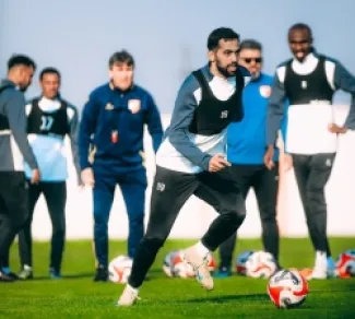 علي علوان في تدريبات الكرمة