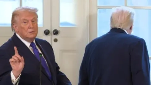 فيديو.. ترمب يوقف اجتماعاً رسمياً لمعاينة قاعة الرقص الجديدة