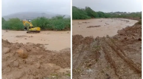 بلدية دير علا تعمل على تخفيف سرعة جريان سيل الزرقاء ضمن مناطقها