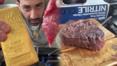 أغلى شريحة لحم في التاريخ.. صائغ يطهيها فوق سبائك من الذهب الخالص ويستفز الملايين