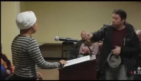 Assault on American Representative Ilhan Omar with a Mysterious Substance - Video